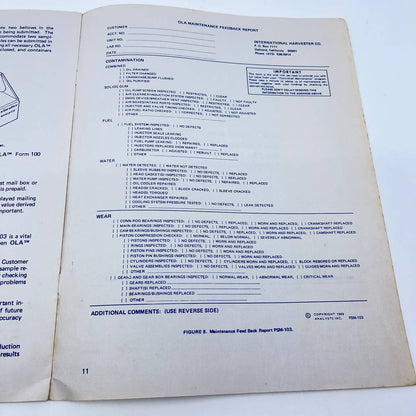 1969 International Harvester Oil Laboratory Analysis OLA Instruction Manual TF8