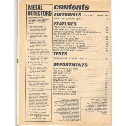Treasure Magazine - Treasure Hunting Mining Metal Detecting Jan 1975 M4