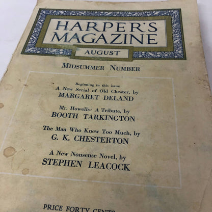 Harper's Monthly August 1920 The Man Who Knew Too Much,The Vanishing Prince