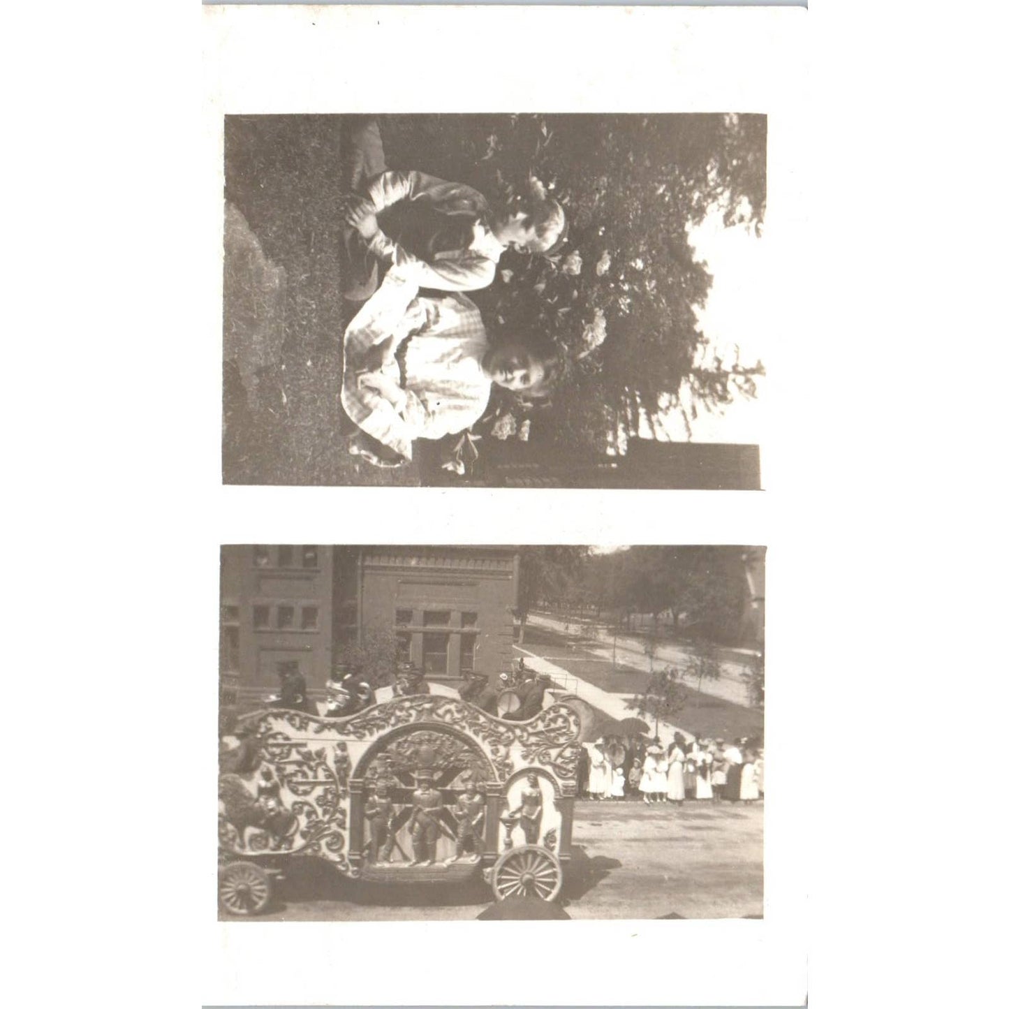 Antique Postcard RPPC Band Playing in Ornate Calliope SE8