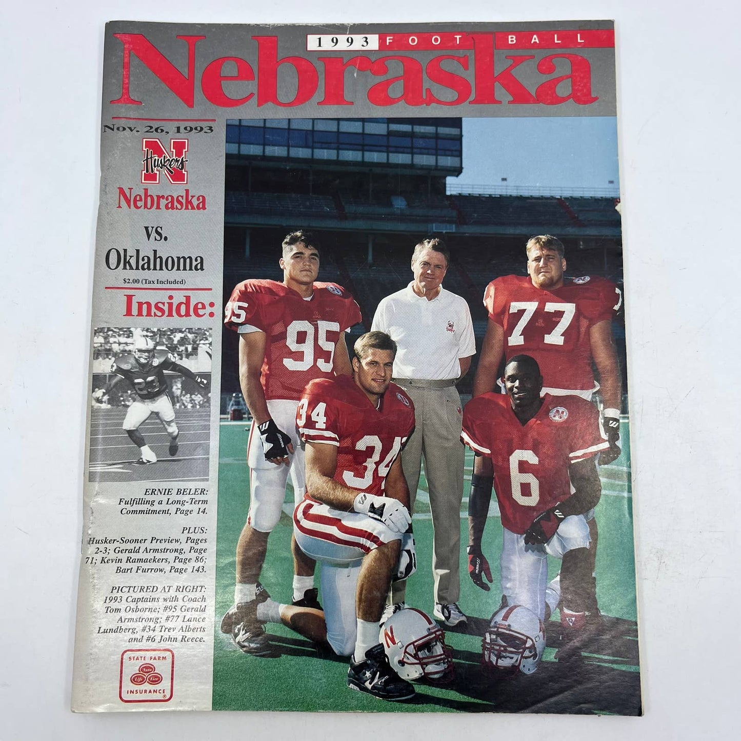 1993 Nebraska Cornhuskers vs. Oklahoma College Football Program TH6