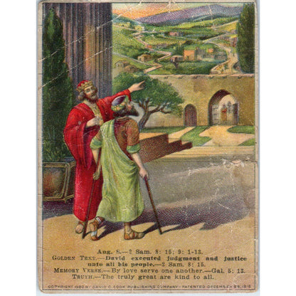 1920 Christian Lesson Picture Card The Kingly Kindness of David SE5