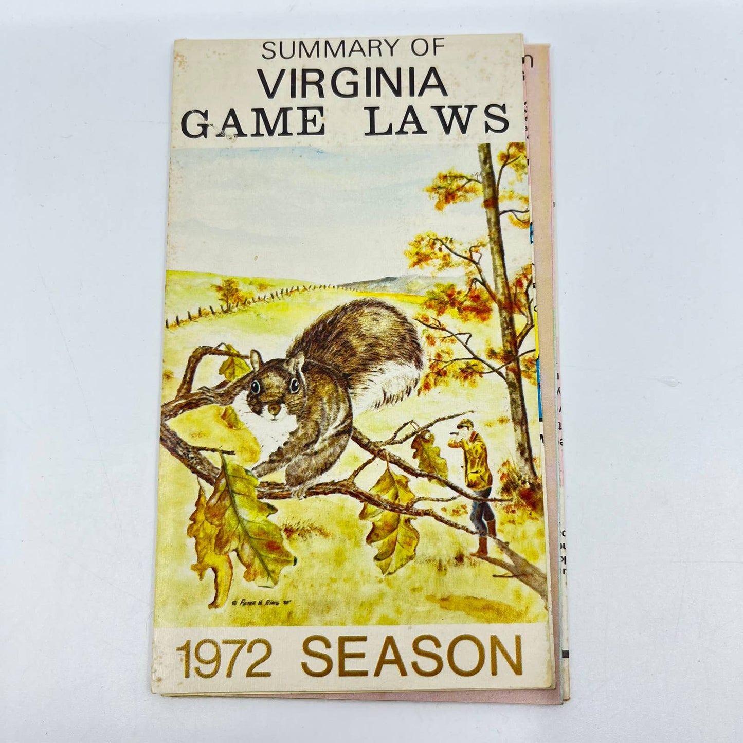 1972 Fold Out Summary of Virginia Game Laws Hunting SC9