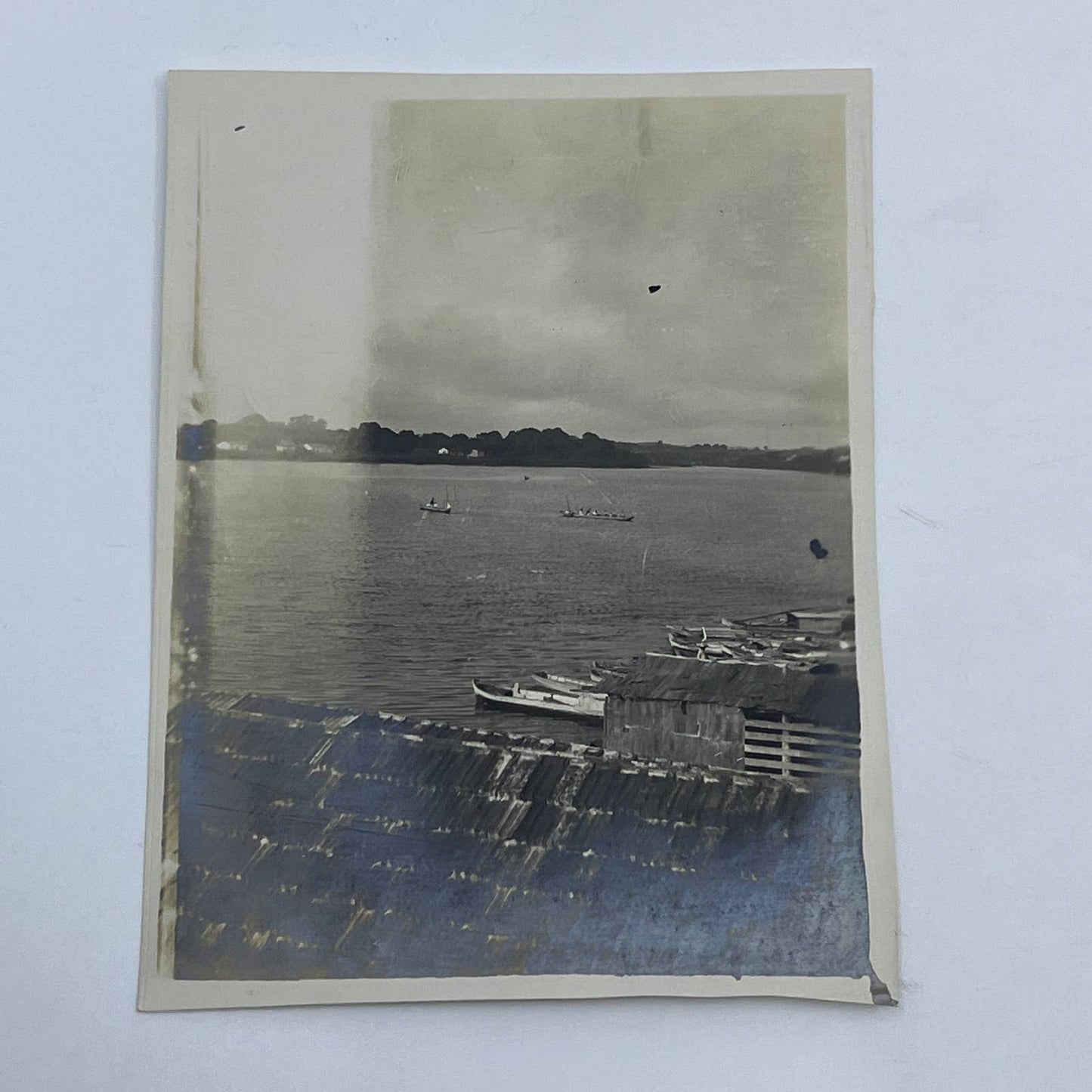 1903 Original Sepia Photograph Boats on the Tuxpam River Mexico AC7