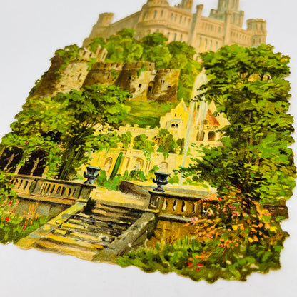 1880's ANTIQUE Victorian Die Cut Embossed LARGE Windsor Castle 6x9 AH9-2