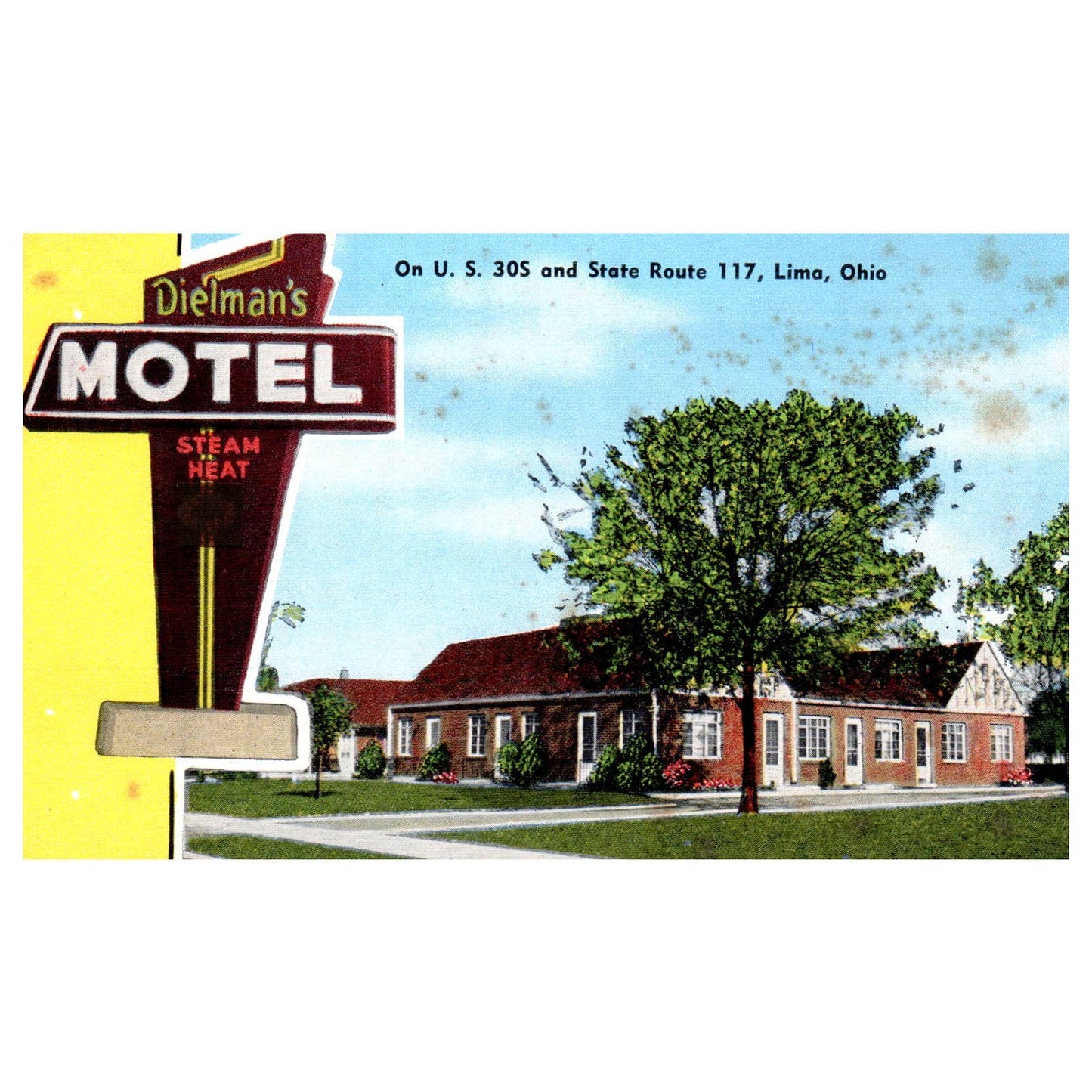 Dielman's Motel Bellefontaine Avenue Lima Ohio - Postcard TJ8-2