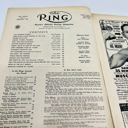 1954 Feb - The Ring Boxing Magazine – Rocky Marciano Bobo Olson Cover TA5