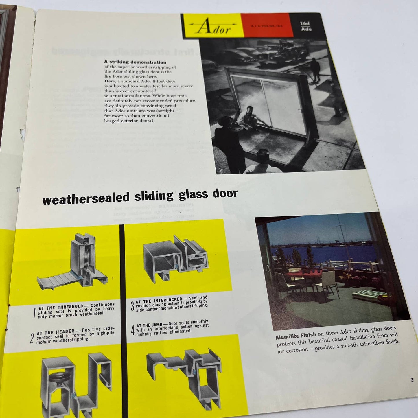 1950s Ador Aluminum Sliding Door Brochure Book & Details Fullerton CA AC8