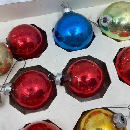 Lot of 19 Shiny Brite and Other MCM Mercury Glass Ornaments Multicolor CLO