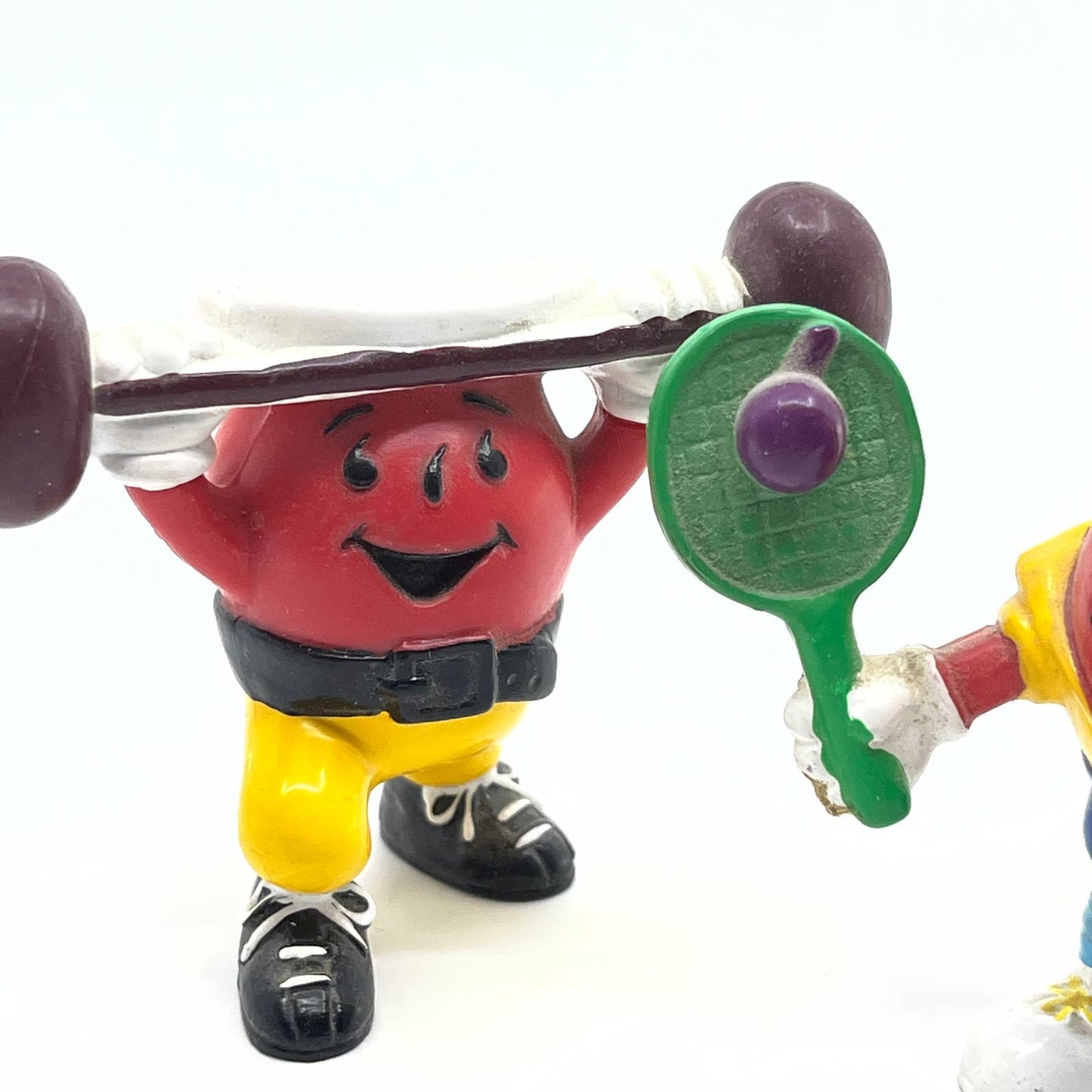 Kool Aid Man Kraft General Foods PVC Figure Lot of 2 Weight Lifter Tennis TG1