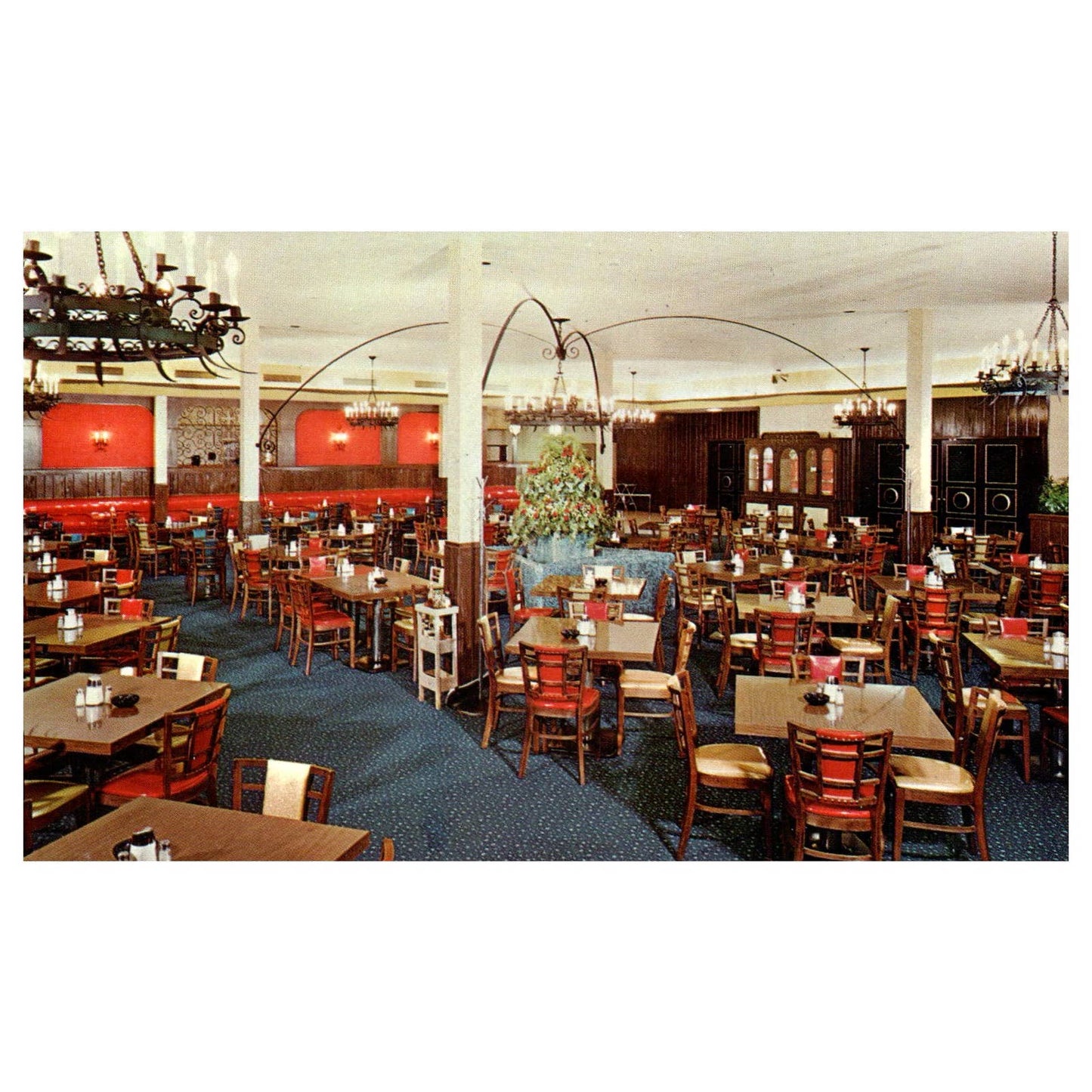 Vtg Postcard Driftwood Cafeteria St. Petersburg FL Dining Room Interior TJ7-1