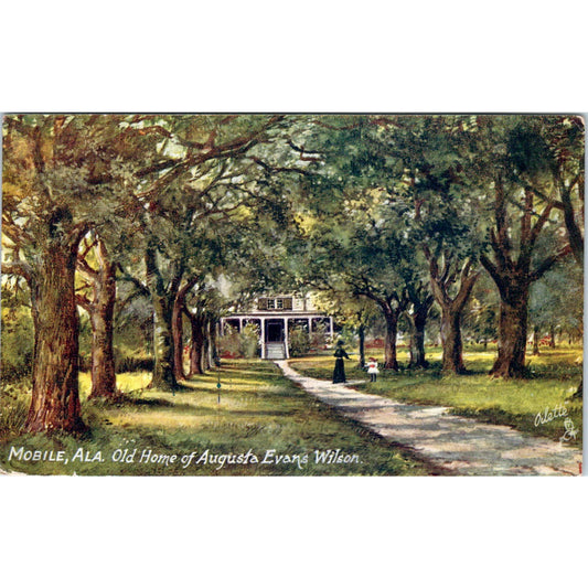 Home of Augusta Evans Wilson 1911 Raphael Tuck Oilette Original Postcard TK1-21