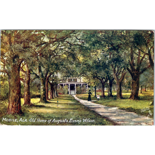 Home of Augusta Evans Wilson 1911 Raphael Tuck Oilette Original Postcard P2-1