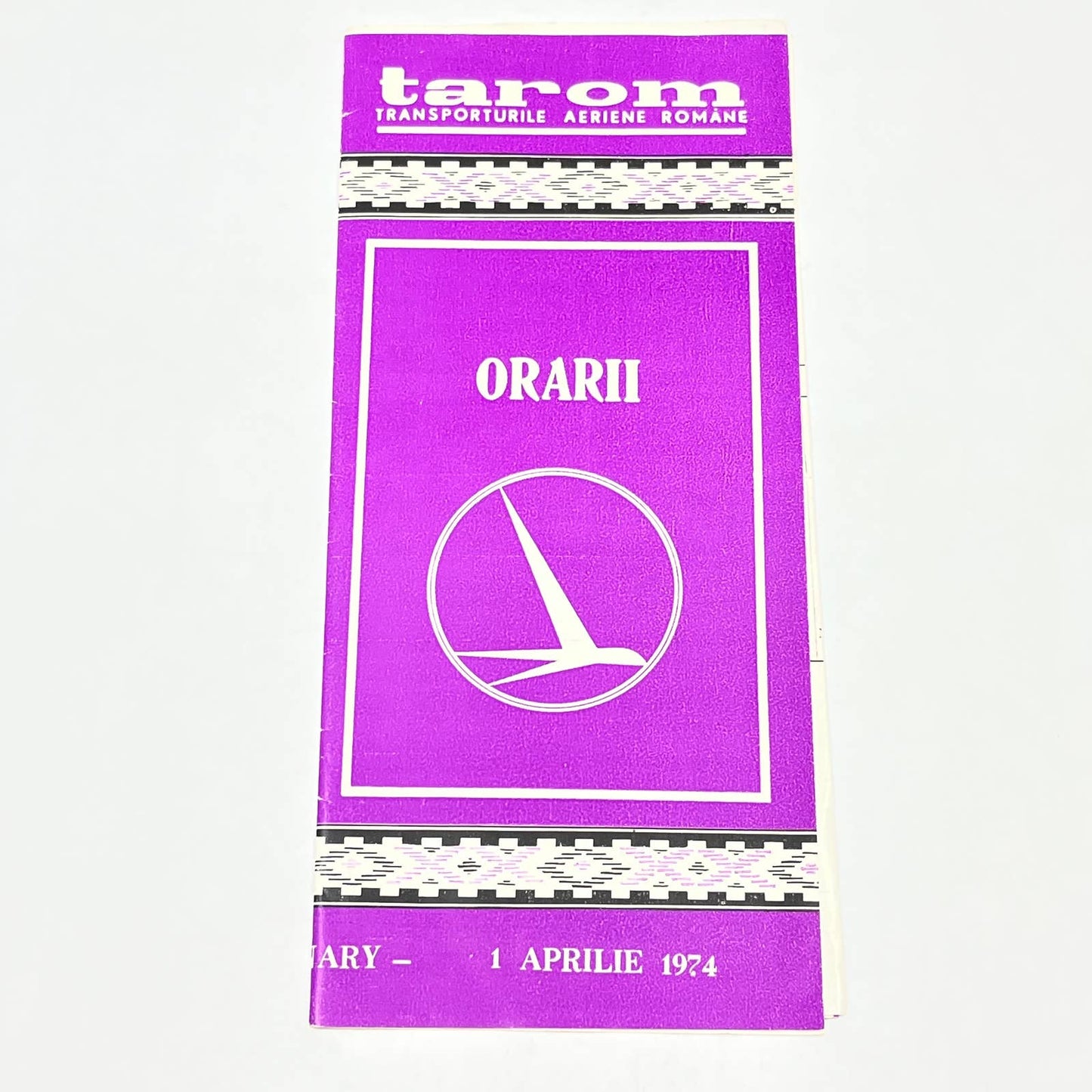 1974 Romanian Air Airlines Tarom Domestic Timetable Orarii AB9