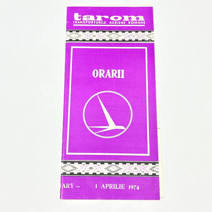 1974 Romanian Air Airlines Tarom Domestic Timetable Orarii AB9