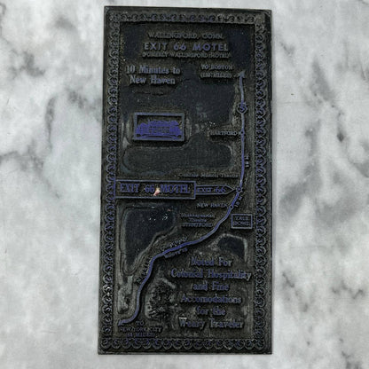 VTG Printing Letterpress Printers Block Plate Wallingford CT Exit 66 Motel TJ58