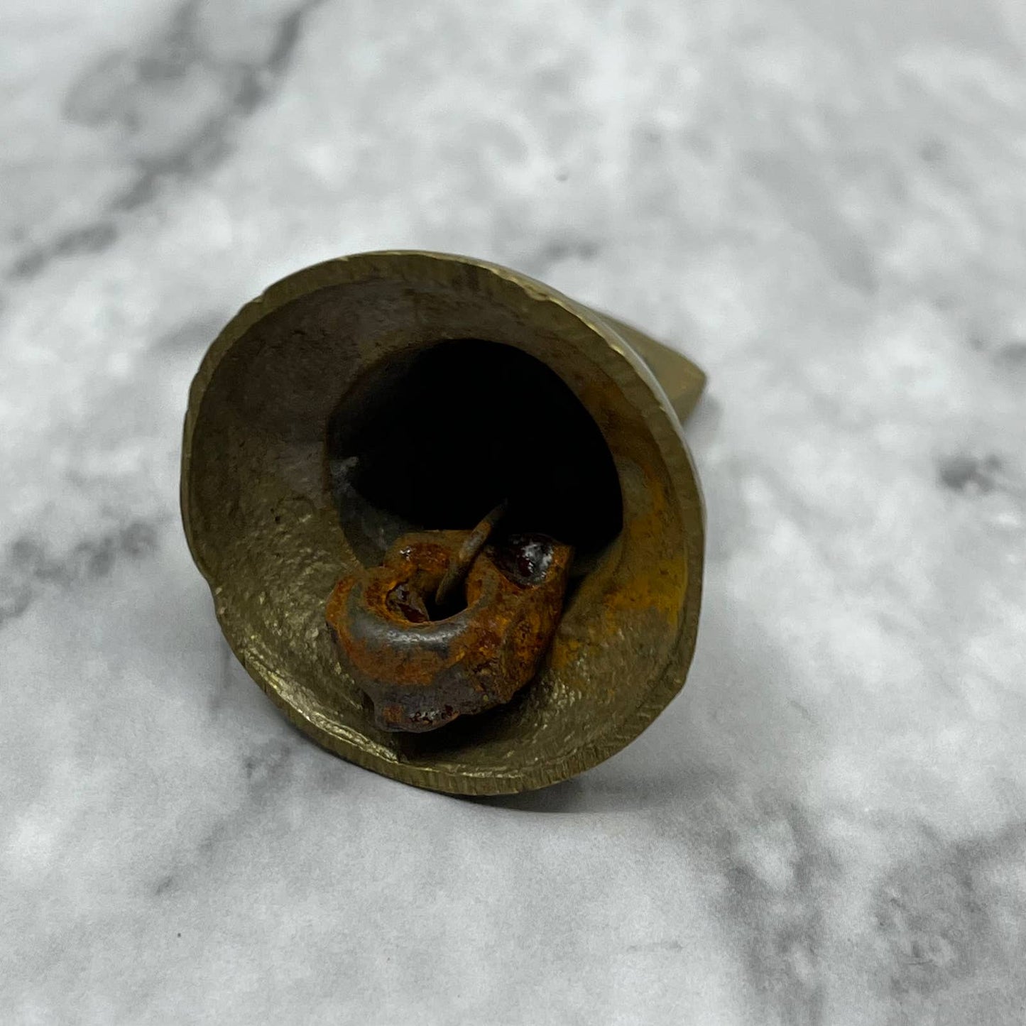 Vintage Etched Brass Bell of Sarna 1.5" India SA2