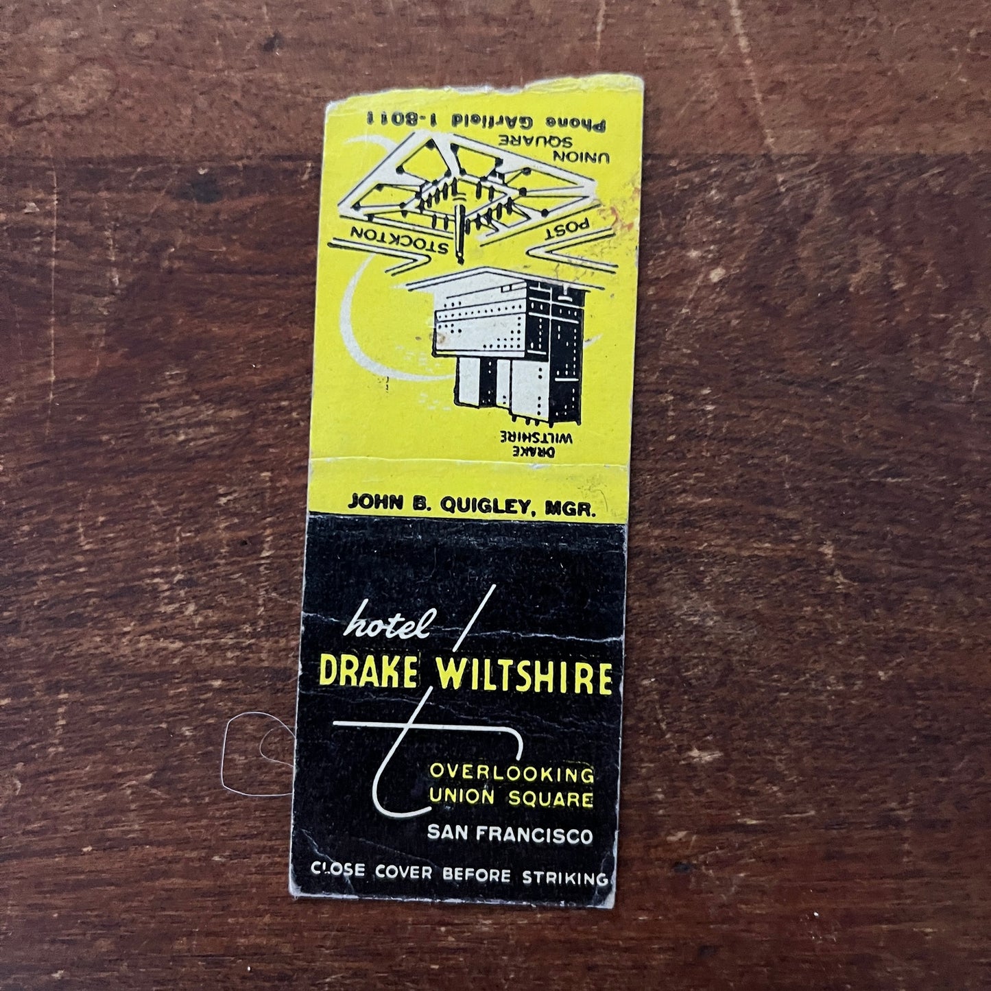 Hotel Drake Wiltshire San Francisco CA Advertising Matchbook Cover MM11-6
