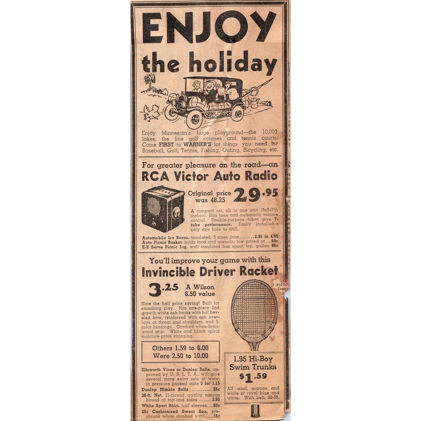 1935 Minneapolis Journal Newspaper Ad Werner Hardware Hennepin & Nicollet FL5-3