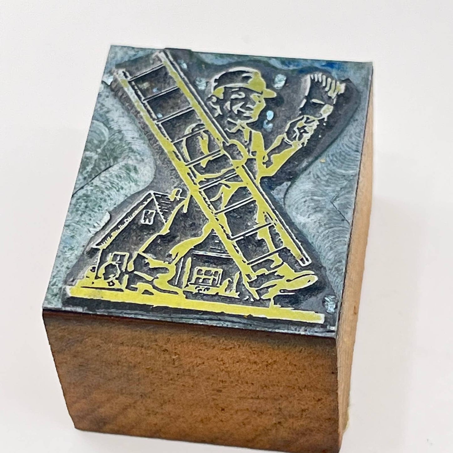 1928 Masonic Figural Trade Worker Stamp Typeset Print Block SC7-45