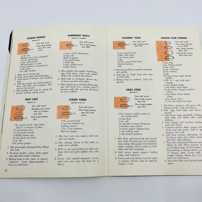 1950s Cookbook Vita Craft Cookware Recipes Cookbook Instructions EA4