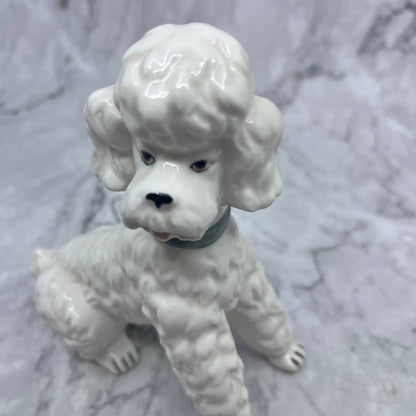 Vintage MCM Lenwile Ardalt Bone China Standard White Poodle Dog Figurine 5" TI8