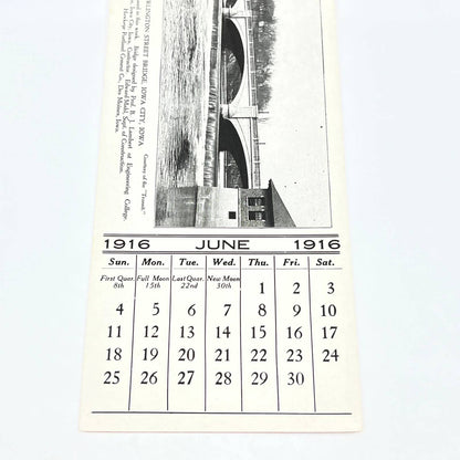 1916 Hawkeye Portland Cement Co Blotter Des Moines Burlington Street Bridge AB8