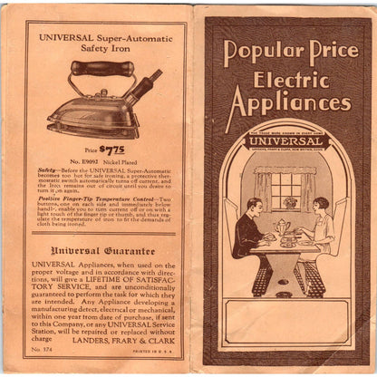 1920s Popular Price Electric Appliances Universal Landers Frary & Clark SE8
