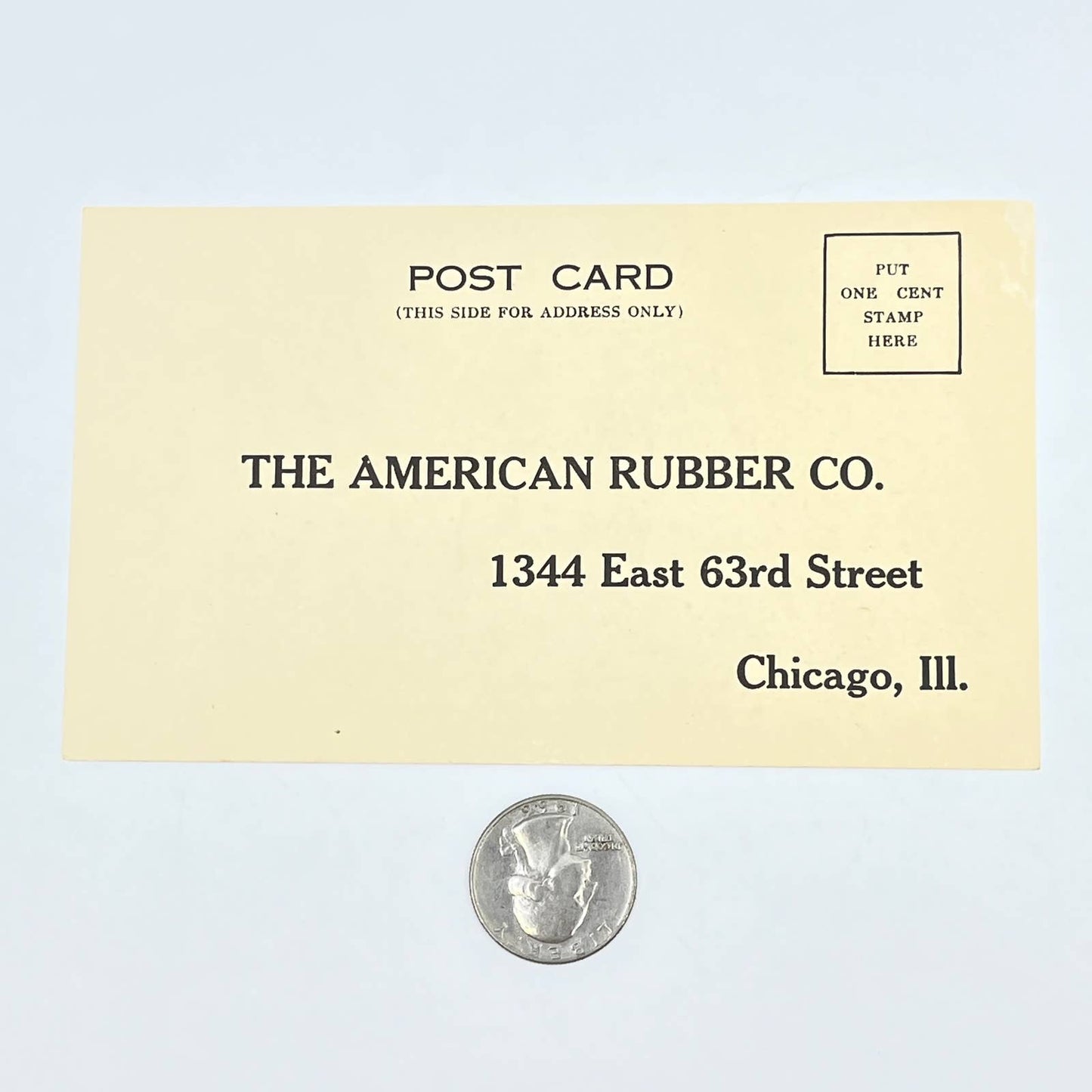 Vintage Postcard Sample Request American Rubber Co. East 63rd St. Chicago IL AC2