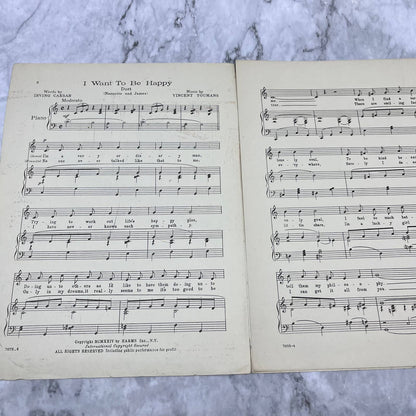 1924 Sheet Music Piano I Want To Be Happy No No Nanette Caesar Youmans TH1