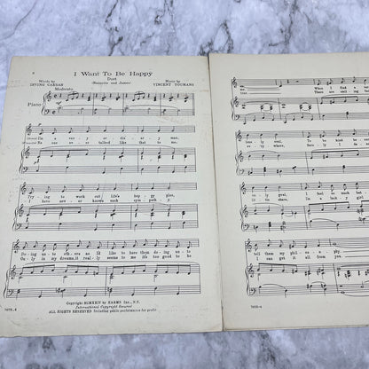1924 Sheet Music Piano I Want To Be Happy No No Nanette Caesar Youmans V42-4