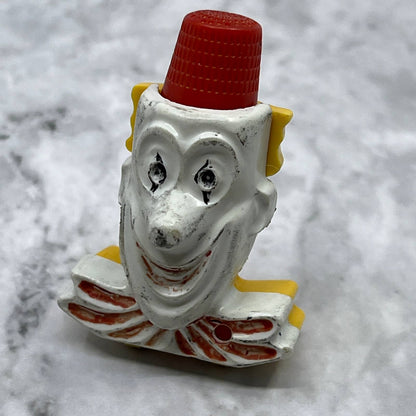 Vintage Clown Thread Dispenser With Thimble Hat 1 1/2” Etui SE7