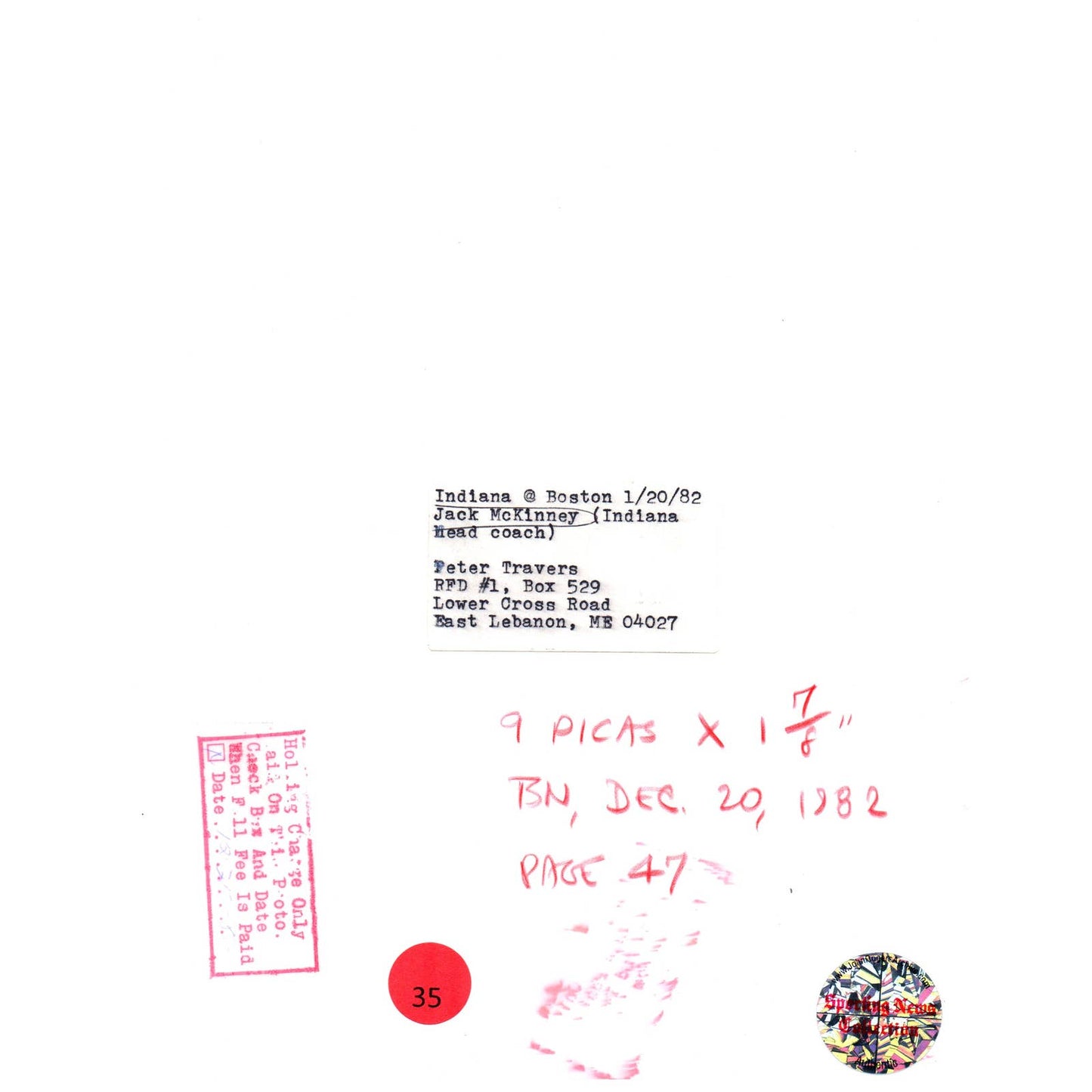 1982 Press Photo Basketball NBA Indiana Pacers Coach Jack McKinney 8x10" AD3