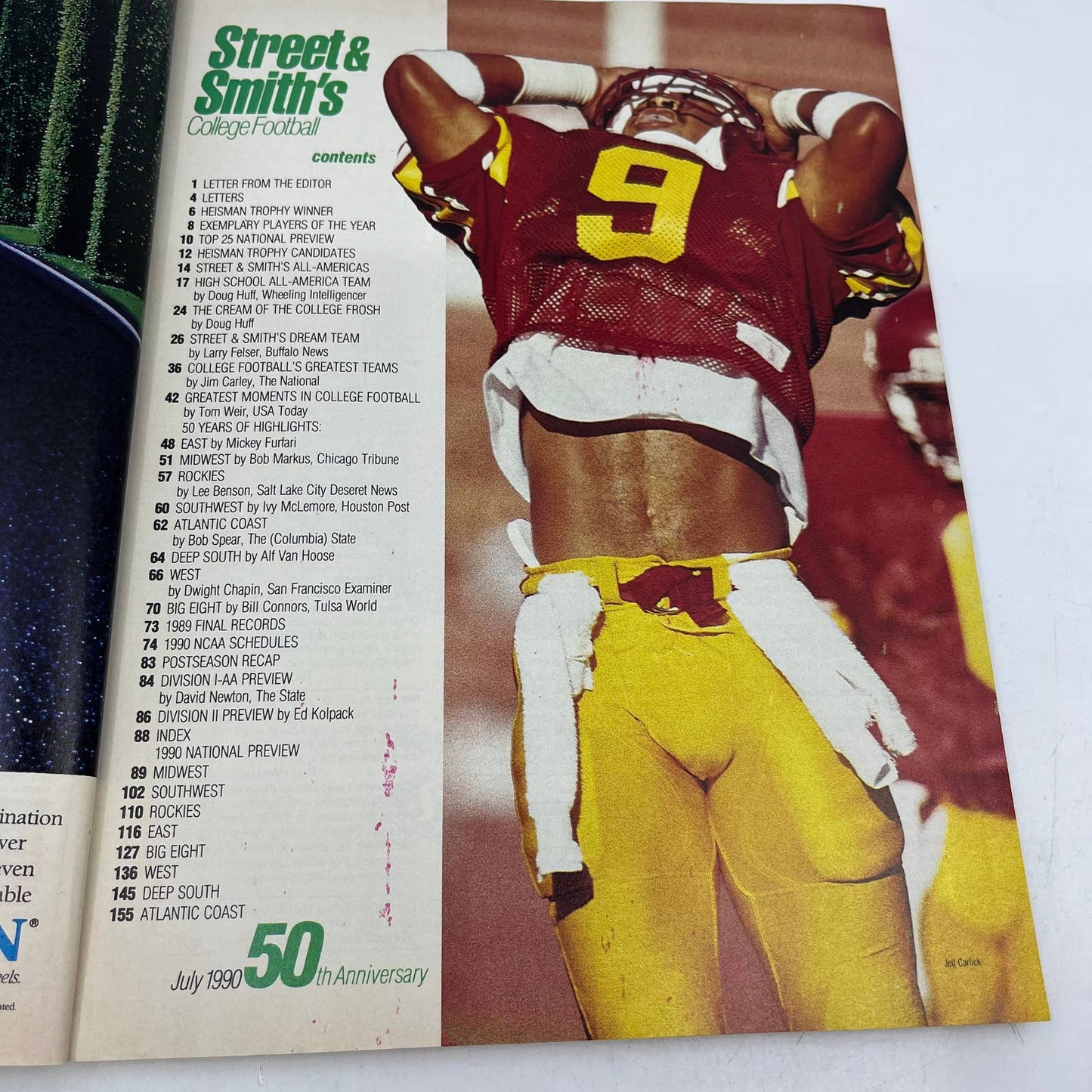 1990 Street & Smith’s College Football Yearbook Magazine 50th Anniversary TH3