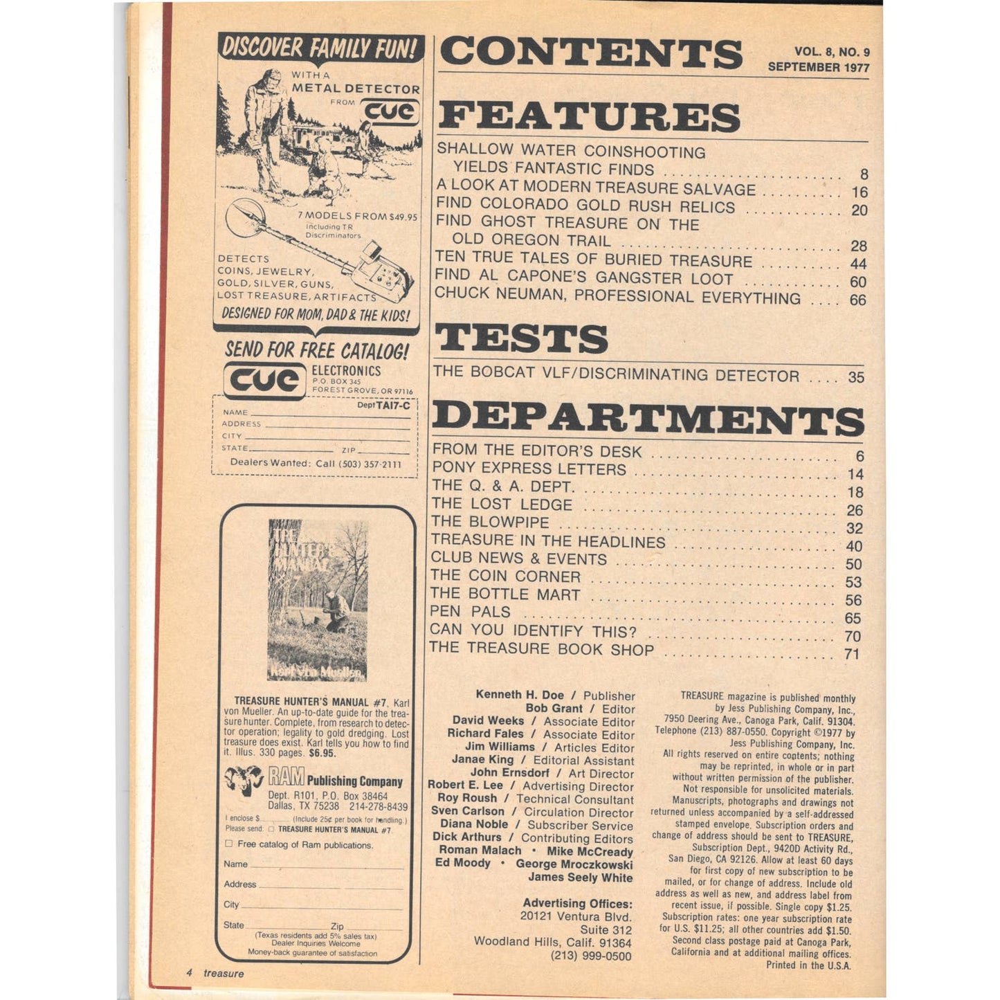 Treasure Magazine - Treasure Hunting Metal Detecting Sept 1977 M3