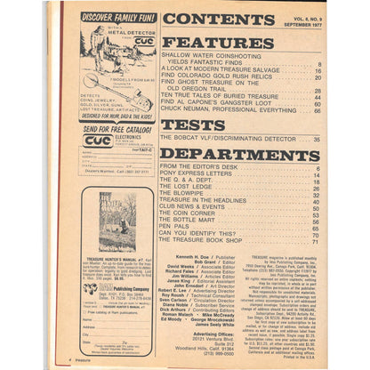 Treasure Magazine - Treasure Hunting Metal Detecting Sept 1977 M3