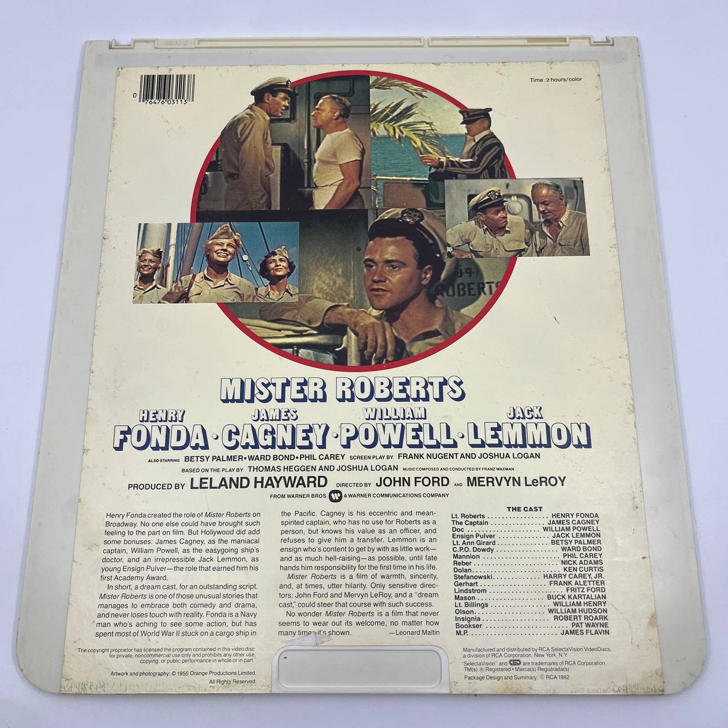 Mister Roberts Fonda Cagney RCA SelectaVision - CED VideoDisc TG4