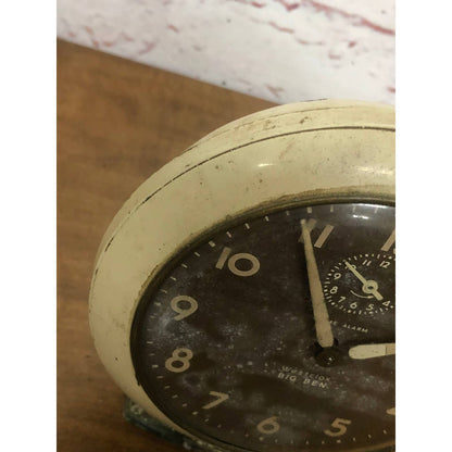 Vintage Brown Cream Westclox USA Big Ben Alarm Clock La Salle IL Untested TH4