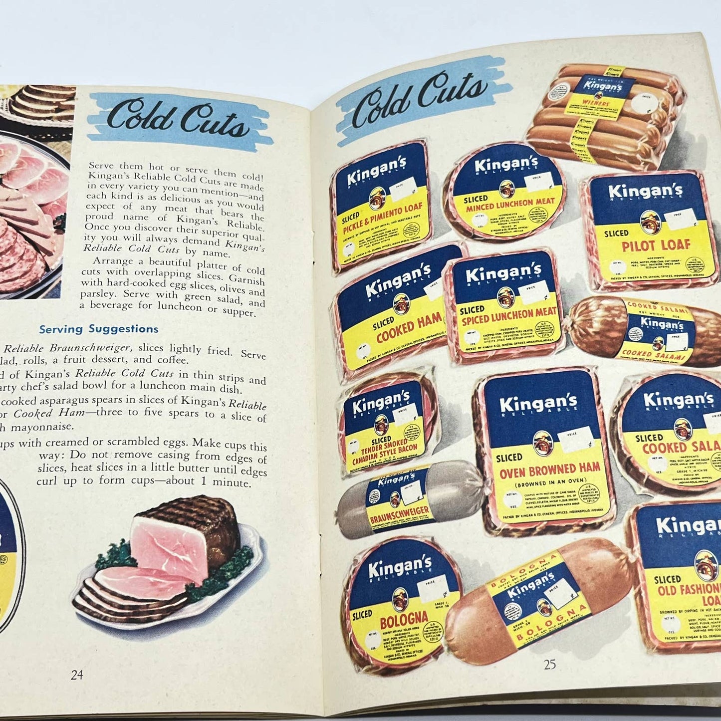 Vintage KINGAN'S Meat Recipe Cookbook Booklet Indianapolis TF7