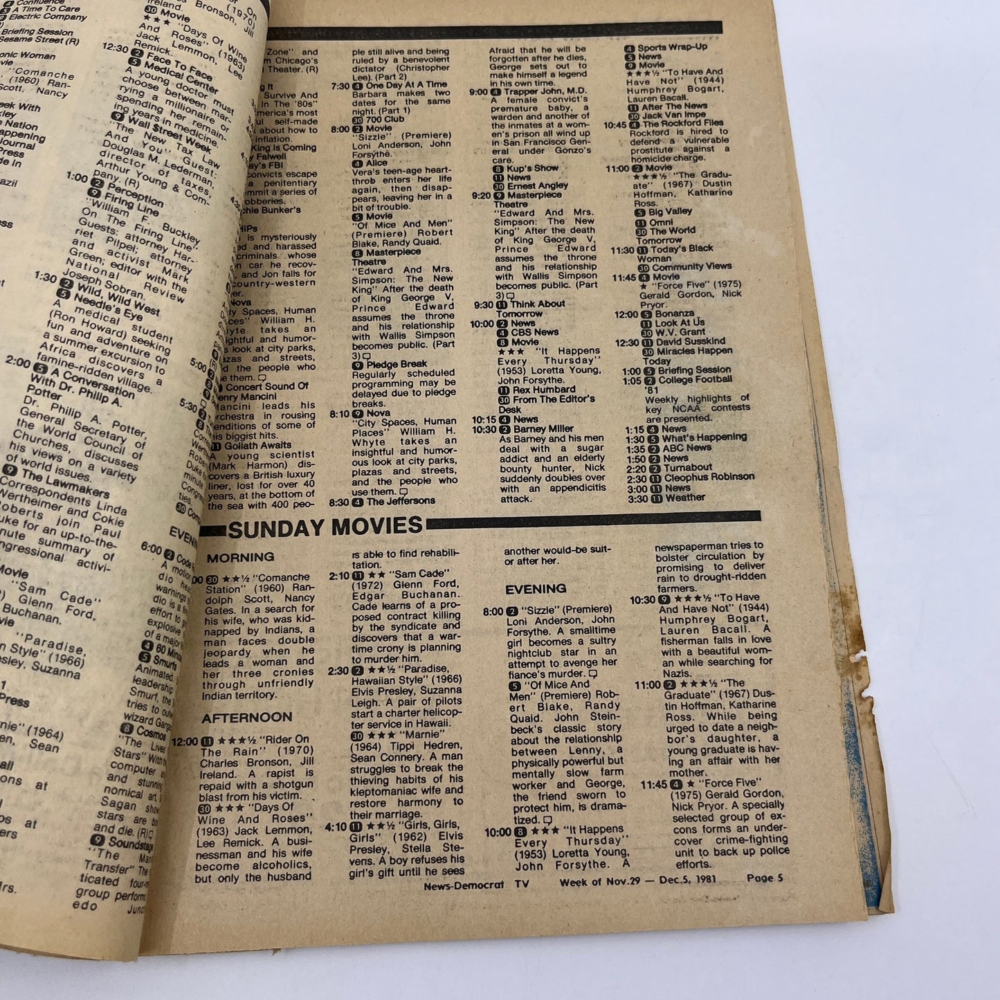 1981 Nov 29 Bellville IL News-Democrat TV Listings The Marva Collins Story L4-1