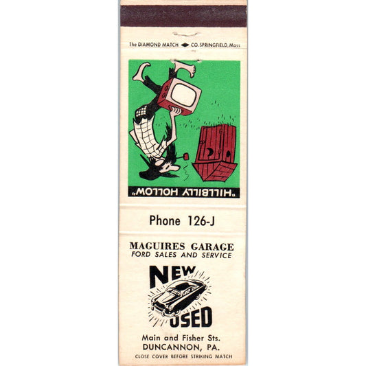 Maguires Garage Ford Sales Duncannon PA Advertising Matchbook Cover MM9-8