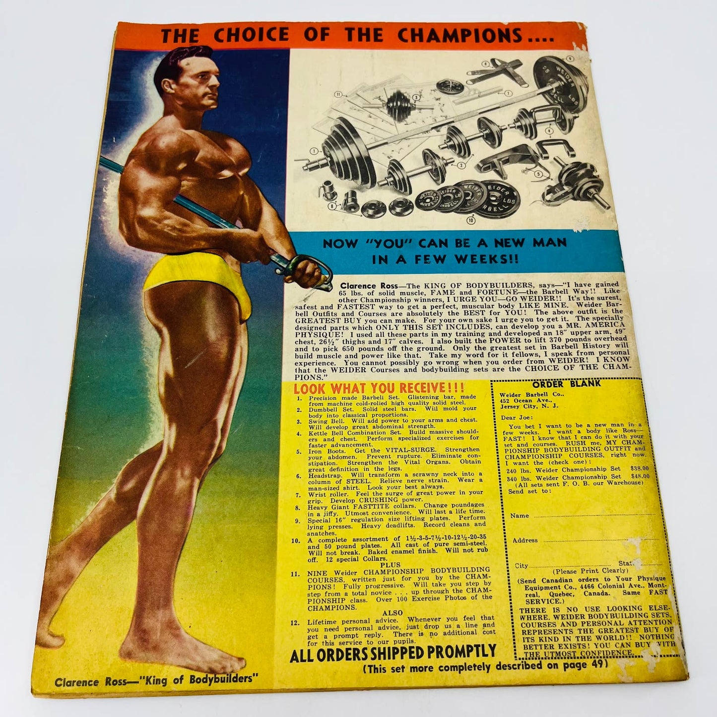 MUSCLE POWER January 1950 Body Building Magazine Clarence Ross BA2