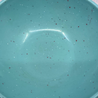 MCM Imperial Ware Speckled Confetti Teal Blue Ice Cream Bowl Melmac Malamine TA3