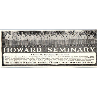 c1920 Harper's Magazine Ad - Howard Seminary C.P. Kendall West Bridgewater EA3-3