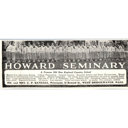 c1920 Harper's Magazine Ad - Howard Seminary C.P. Kendall West Bridgewater EA3-3