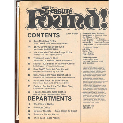 Treasure Found Magazine - Treasure Hunting Gold Metal Detecting Summer 1980 M4