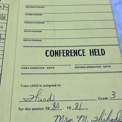 1980 Student Report Card Shari Lewis Rosteet School Calcasieu Lake Charles EA4