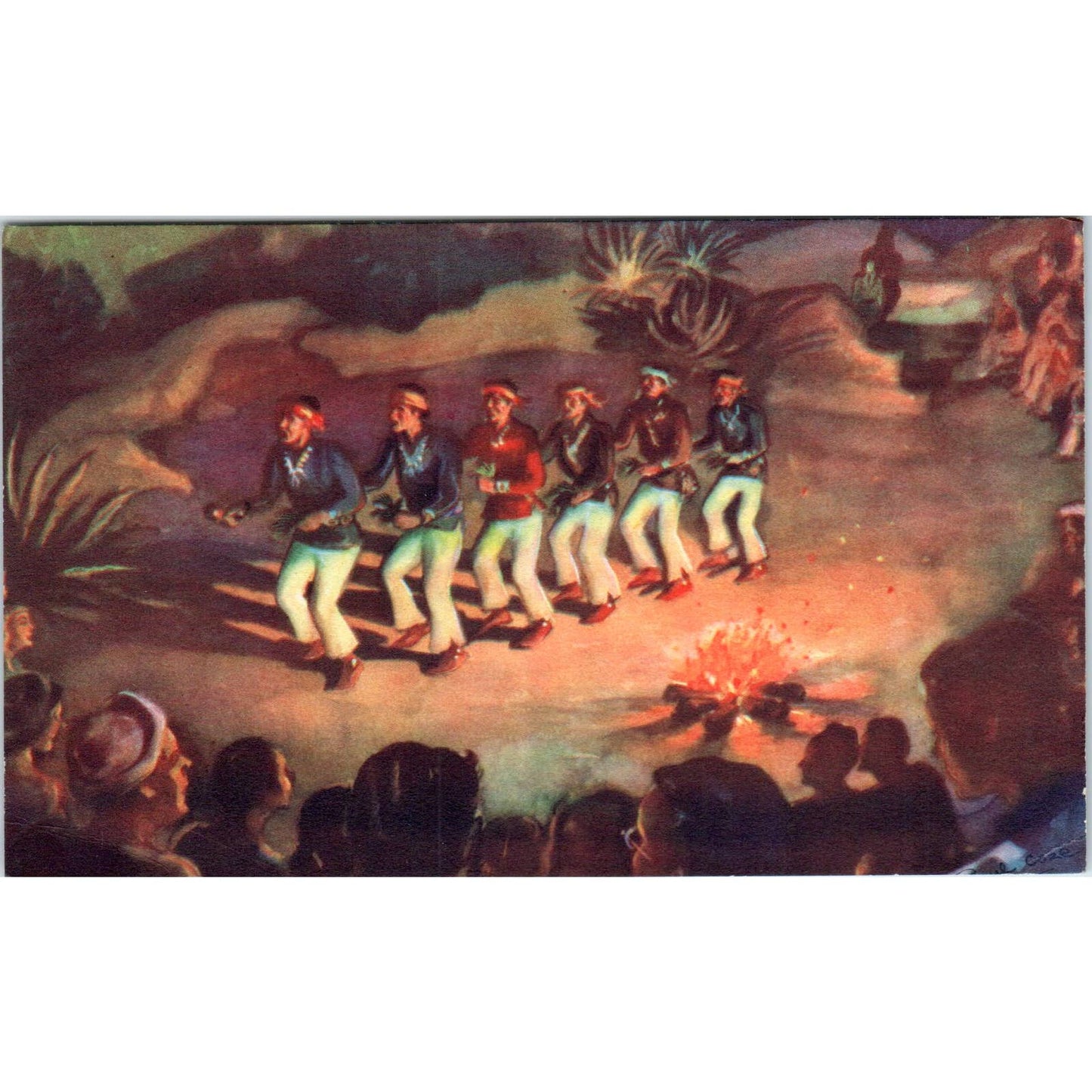 Navajo Yeibichai Dancers Mesa Verde Park Colorado Original Postcard TK1-29