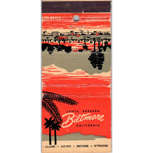 Biltmore Santa Barbara California Advertising Matchbook Cover MM10-3