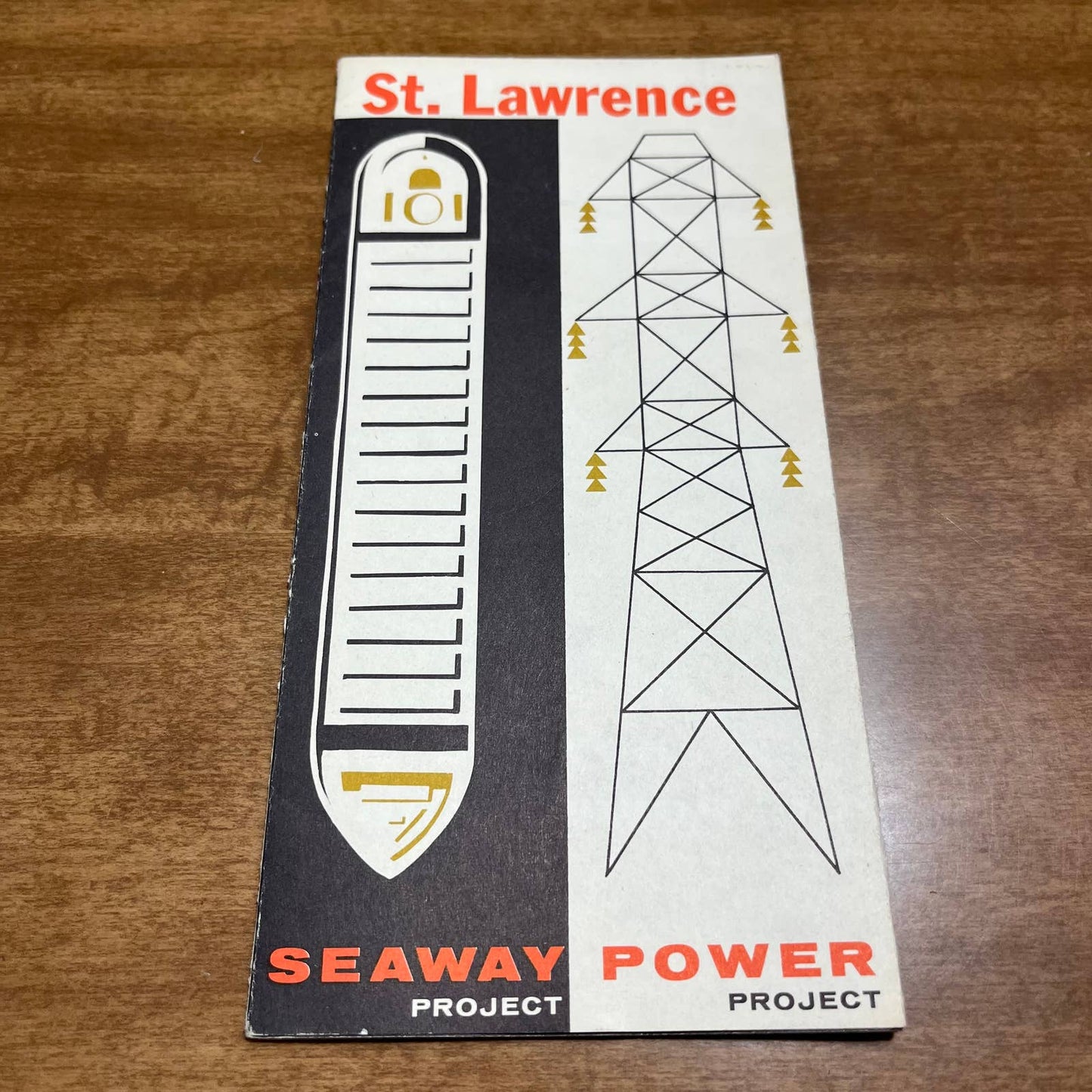 1956 St. Lawrence Power Seaway Projects Brochure & 16x20 Map Robert Moses NY A4